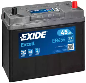 Акумулятор   45Ah-12v Exide EXCELL(234х127х220),R,EN300 Азия тонк.клеммы !КАТ. -10% eb456 exide