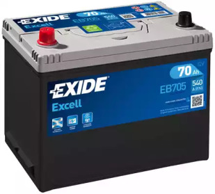 Акумулятор   70Ah-12v Exide EXCELL(266х172х223),L,EN540 Азія eb705 exide