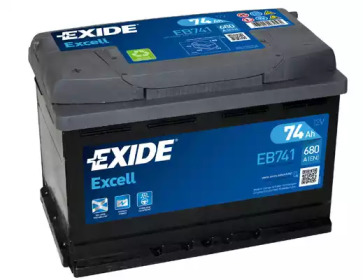 Акумулятор   74Ah-12v Exide EXCELL(278х175х190),L,EN680 !КАТ. -10% eb741 exide