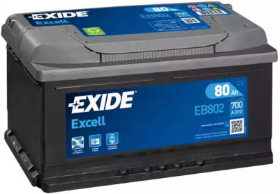 Акумулятор   80Ah-12v Exide EXCELL(315х175х175),R,EN700 eb802 exide