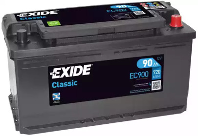 Акумулятор   90Ah-12v Exide CLASSIC(353х175х190),R,EN720 !КАТ. -20% ec900 exide