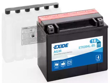 Стартерна батарея (акумулятор) etx20hlbs exide